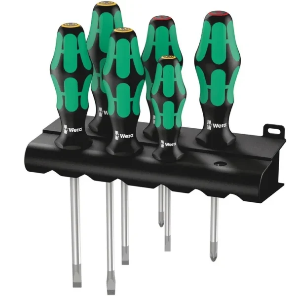 WERA Schraubendreher Set 334/6 Kraftform Lasertip 6tlg PH / Schlitz
