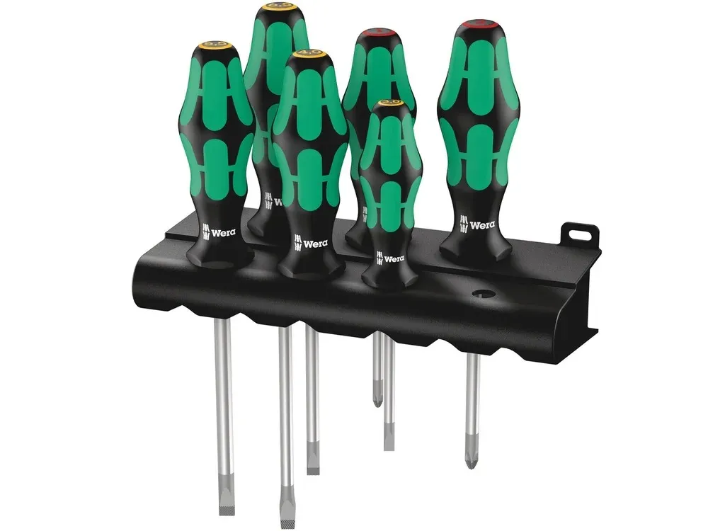 WERA Schraubendreher Set 334/6 Kraftform Lasertip 6tlg PH / Schlitz