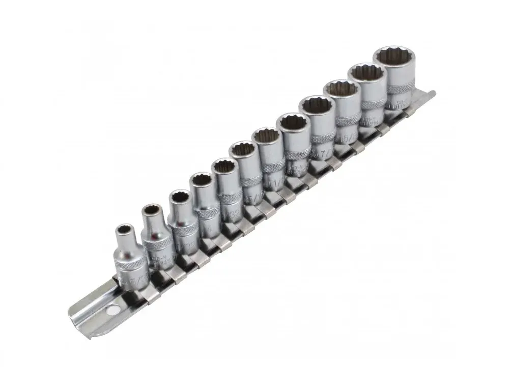 SATRA Zoll 12 kant Stecknuss Satz 12tlg 1/4''