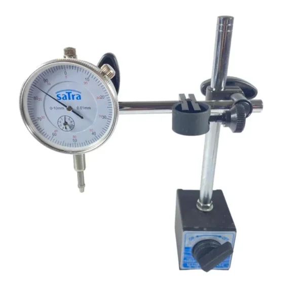 SATRA Messuhr mit Magnetständer 0,01mm 0-10mm