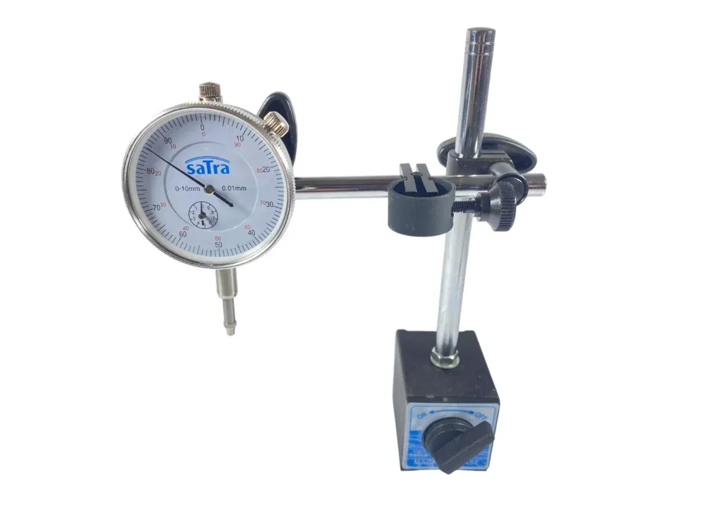 SATRA Messuhr mit Magnetständer 0,01mm 0-10mm