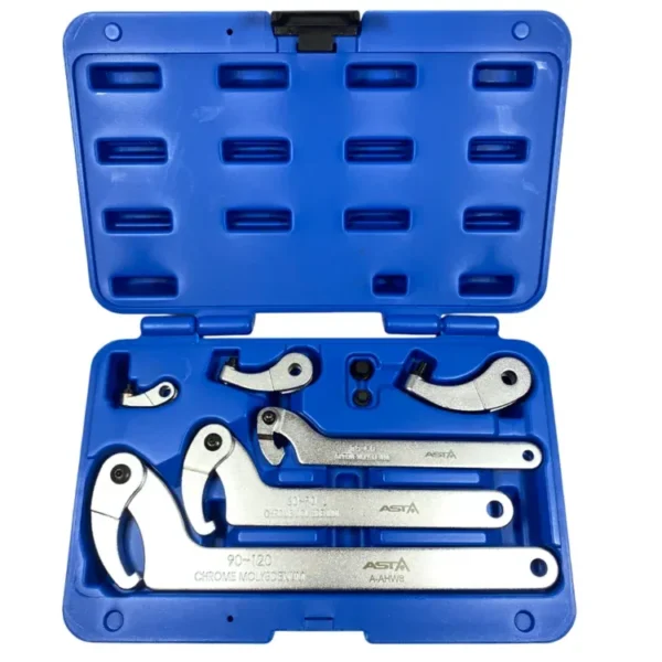 ASTA Hakenschlüssel mit Gelenk Set 35-120mm Wechselkopf