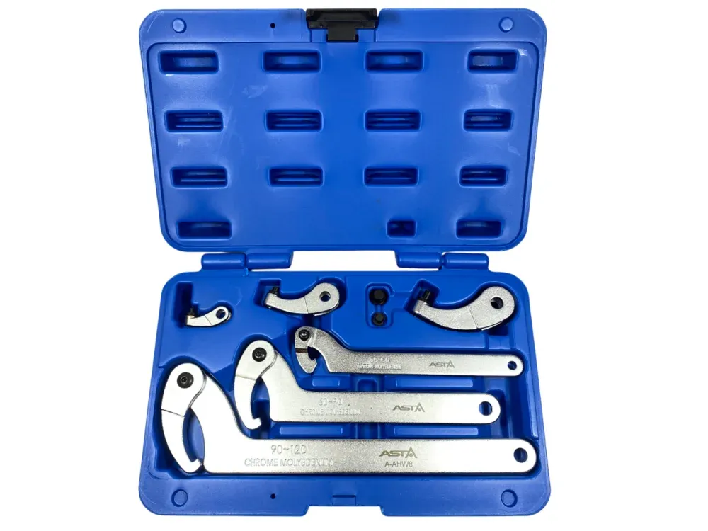 ASTA Hakenschlüssel mit Gelenk Set 35-120mm Wechselkopf