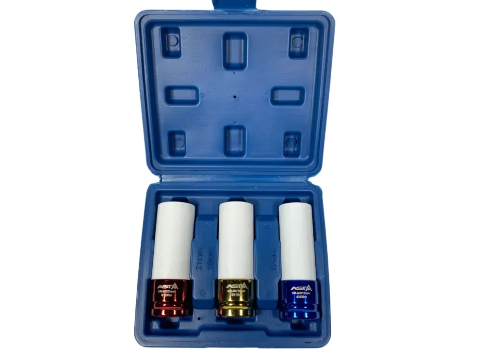 ASTA Felgennuss mit Kunststoffhülse Set 3 tlg 17 19 21mm 1/2''