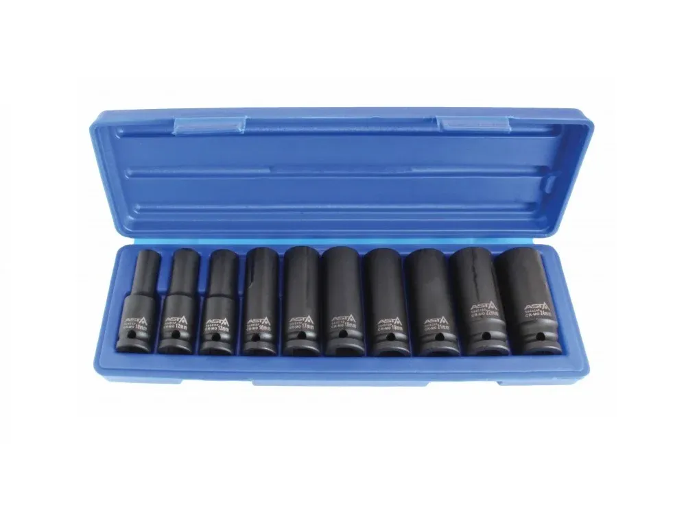 ASTA Sechskant Kraft Steckschlüsselsatz lang 10 tlg