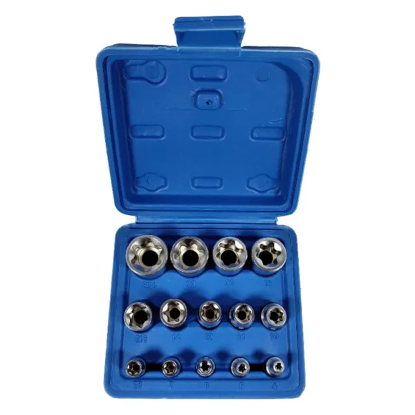 SATRA 14tlg Steckschlüsselsatz E4-E24 1/2'' 3/8'' 1/4'' passend für Torx Stern