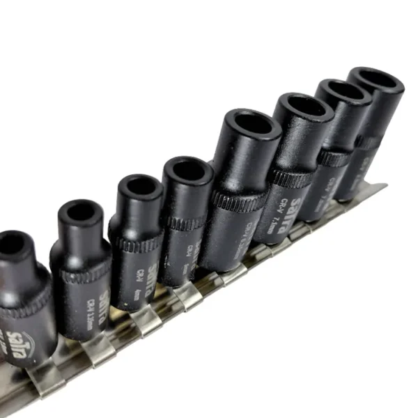SATRA Steckschlüssel Satz 8tlg für Gewindebohrer M1,5-M14 Magnet 3/8'' und 1/4''