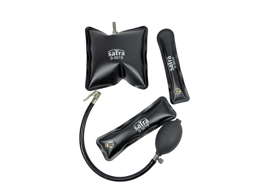 SATRA Spreizkissen Hebekissen mit Handpumpe Druckluft Set 4 tlg