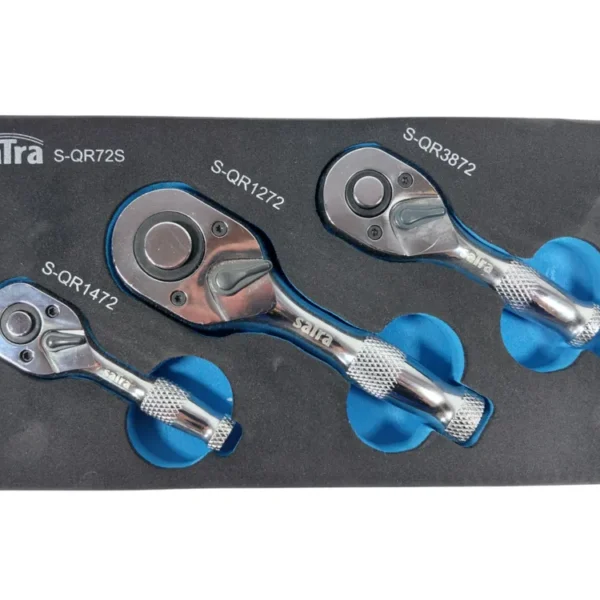 SATRA Ratschen kurz Set 135mm, 105mm, 90mm1/2'' 3/8'' 1/4'' in Formschaum