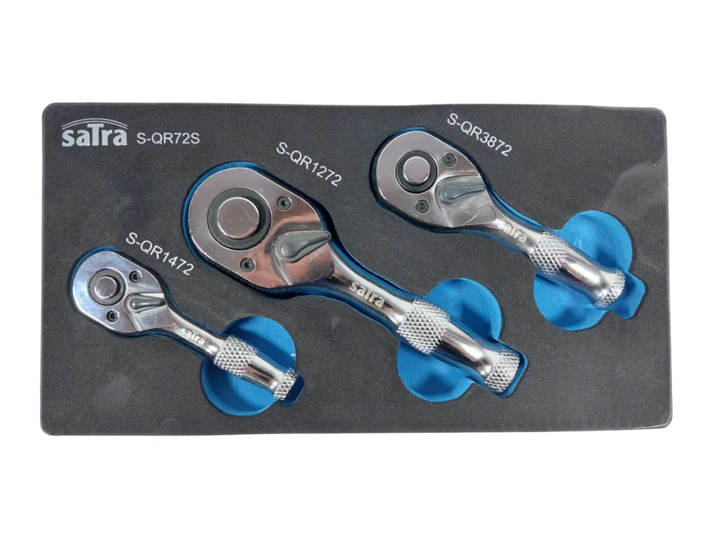 SATRA Ratschen kurz Set 135mm, 105mm, 90mm1/2'' 3/8'' 1/4'' in Formschaum