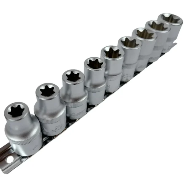 ASTA Stecknuss Satz E10-E24 1/2'' für Torx 9 tlg auf Steckschiene