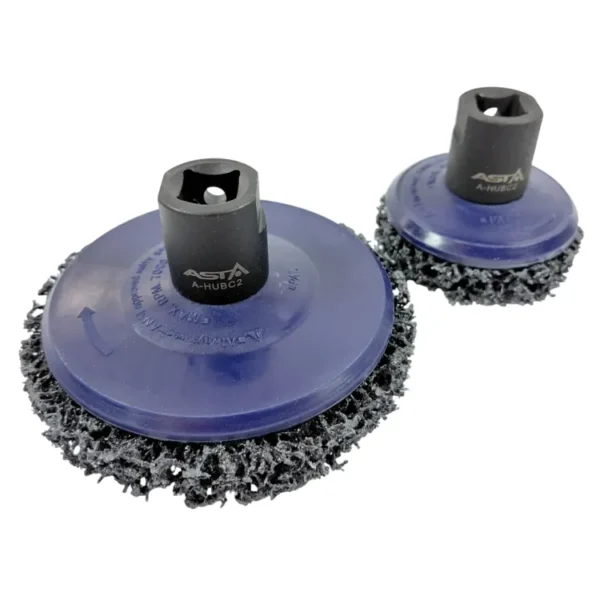 ASTA 2x Radnabenschleifer 105mm 65mm Set Topfschleifer Reinigungsscheibe 1/2''
