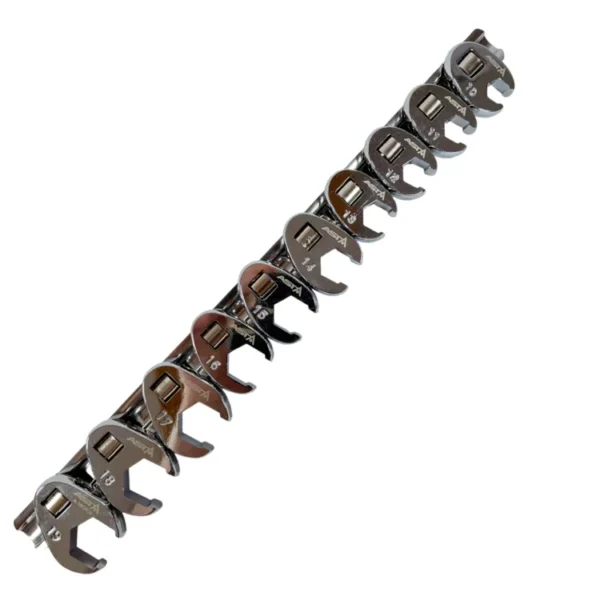 ASTA 10tlg Krähenfuß Hahnenfuß Steckschlüssel Satz 10-19mm 3/8''