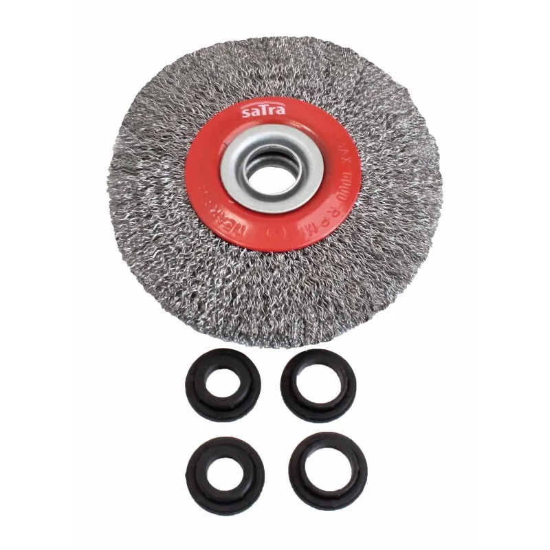 SATRA Rundbürste Drahtbürste 125mm Stahl 20mm breit mit Adapter