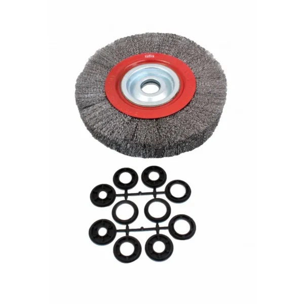SATRA Rundbürste Drahtbürste 200mm Stahl 30mm breit mit Adapter