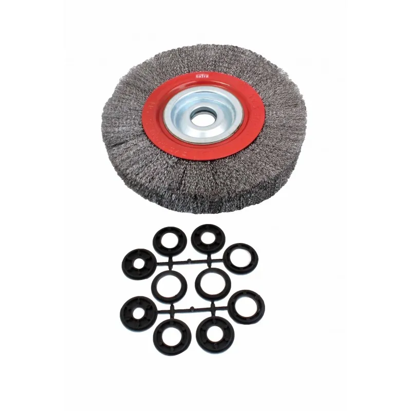 SATRA Rundbürste Drahtbürste 200mm Stahl 30mm breit mit Adapter